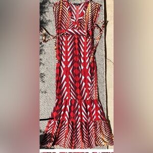 Forever 21 XXI maxi dress v-neck w/ capped sleeves